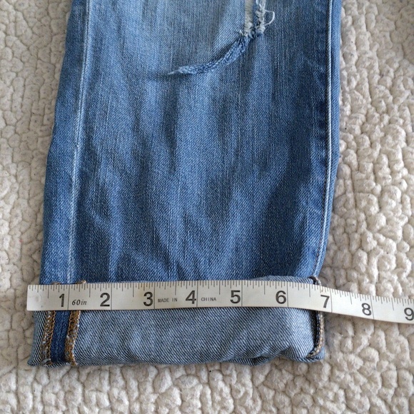 Madewell Size 28 The Perfect Vintage Jean Distressed Ripped Knee Blue Denim - Picture 5 of 15